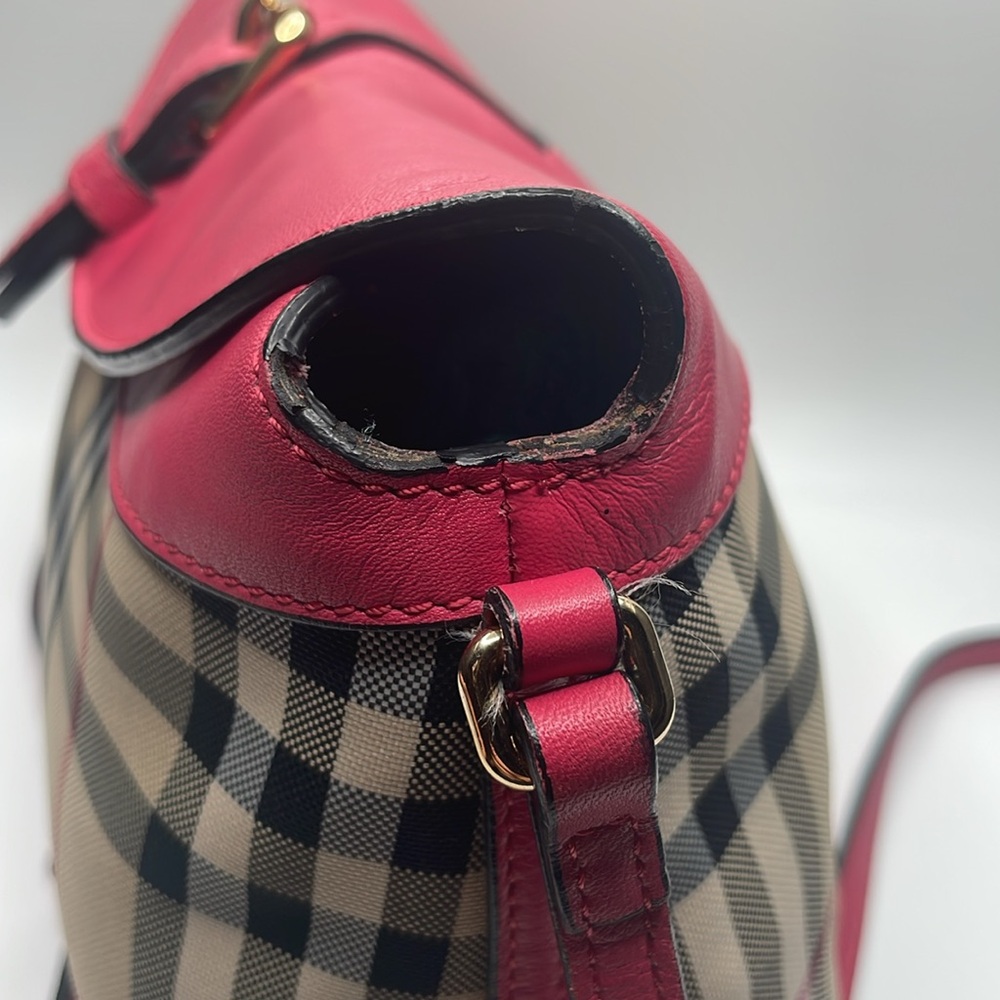 Burberry Horseferry Check Small Crossbody Bag Pink/Beige - Picture 9 of 16